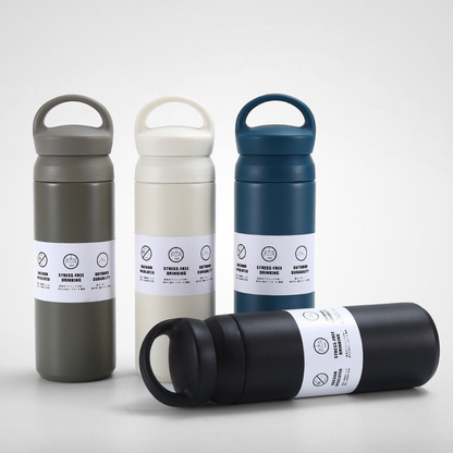 Japanese Style 500ml Double Wall Vacuum Water Bottle Travel Hot Coffee Tumbler Mugs