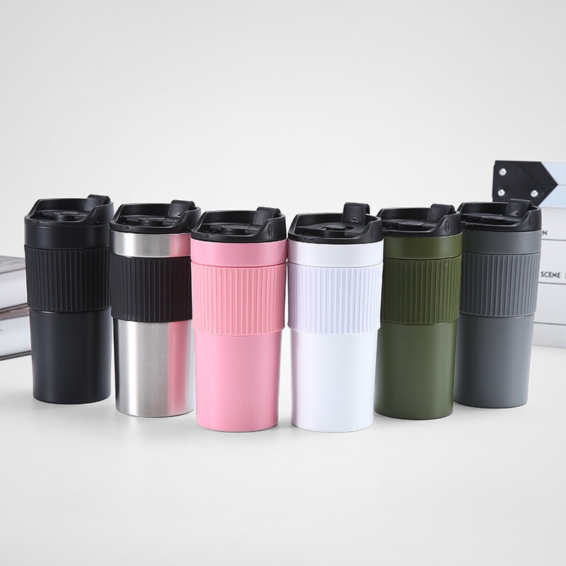 Portable Coffee Cup French Press Double Wall Stainless Steel Coffee Mug