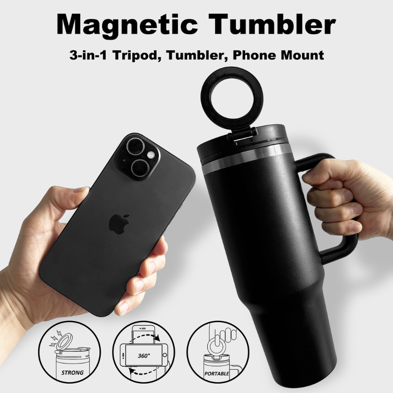 Magnetic Phone Holder Travel Tumbler