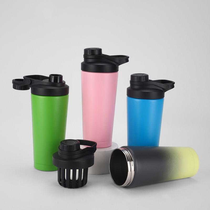 Double Wall 304 Stainless Steel Vacuum Insulated Gym Protein Shaker Bottle