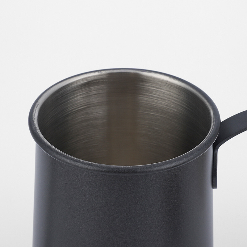 650ml Black Coffee Kettle With Wooden Handle And Lid