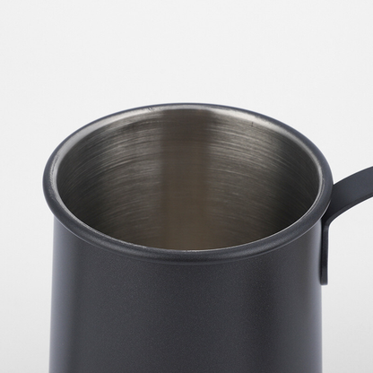 650ml Black Coffee Kettle With Wooden Handle And Lid
