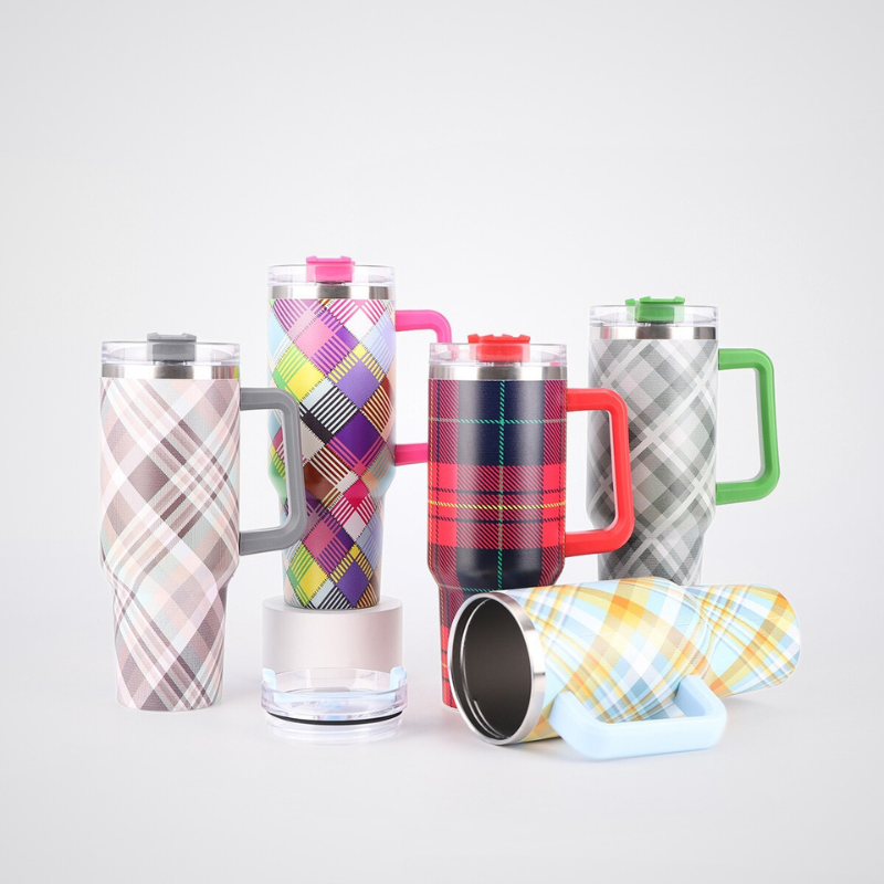 40oz Cup Portable Printed Car Cup With Handle Large Capacity Ice Bully Cup