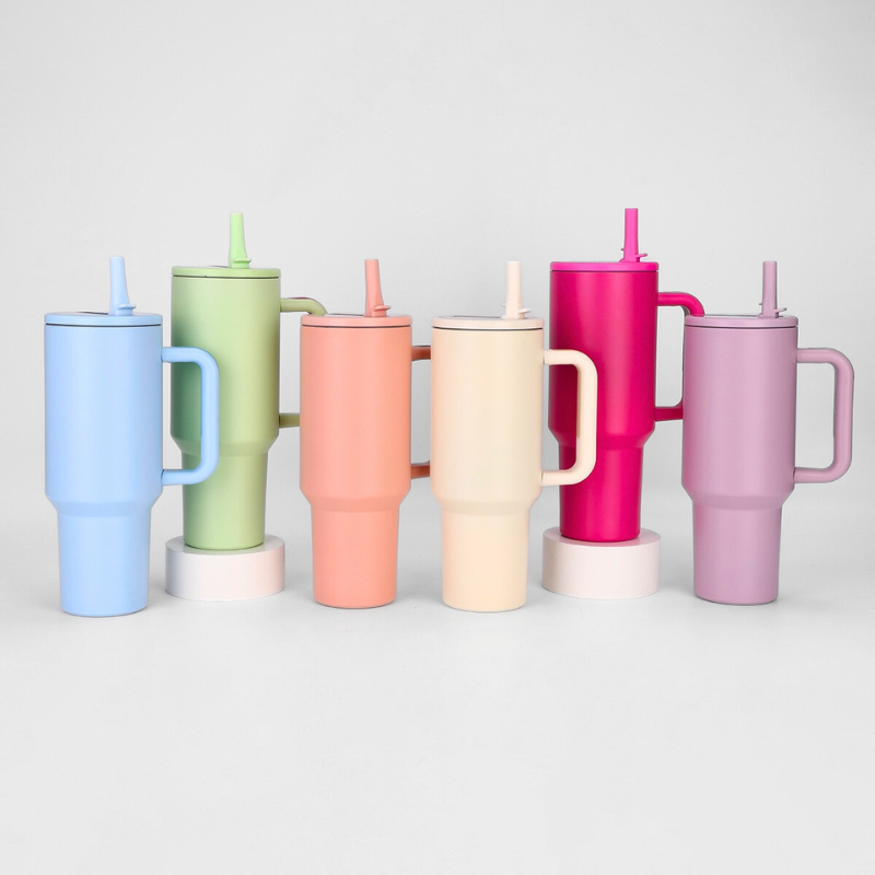 40oz Stainless Steel Car Mug with Straw-Durable & Leak-Proof