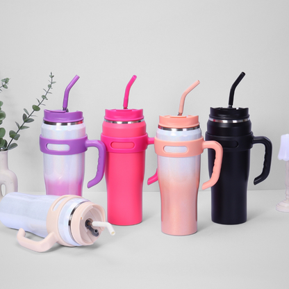 40oz rainbow Tumbler Insulated Vacuum Stainless Steel Double Wall with Handle Mug