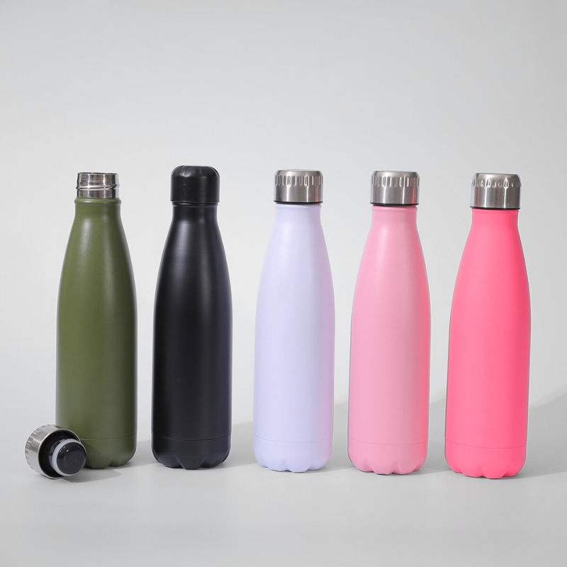 500ml Stainless Steel Insulated Vacuum Flask Cola Shape Steel Drink Water Bottle