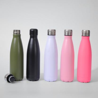 500ml Stainless Steel Insulated Vacuum Flask Cola Shape Steel Drink Water Bottle