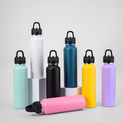 Portable 316 Stainless Steel Sports Water Bottle Double Vacuum Thermos Cup Easily Opens