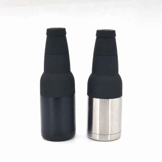 Stainless Steel Vacuum Insulated Can Cooler With Beer Opener Drink
