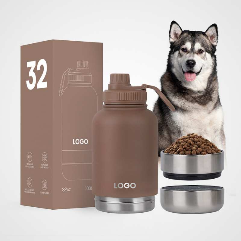 3 in 1 Style Portable Stainless Steel Pet Outdoor Travel Drinking Insulated Dog Water Bottle