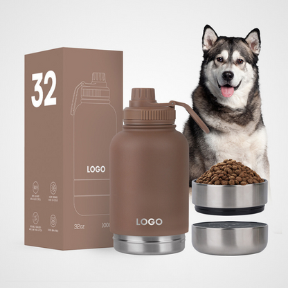 3 in 1 Style Portable Stainless Steel Pet Outdoor Travel Drinking Insulated Dog Water Bottle