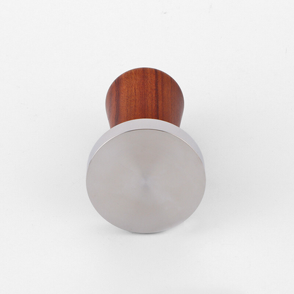 Flat Espresso Tamper with Dual-Head Wood Handle
