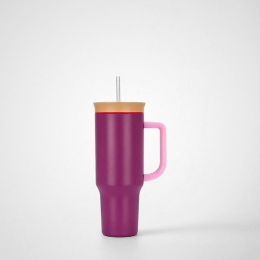 40oz Leak Proof Stainless Steel Tumbler With Handle Lid Vacuum Insulated Travel Mug