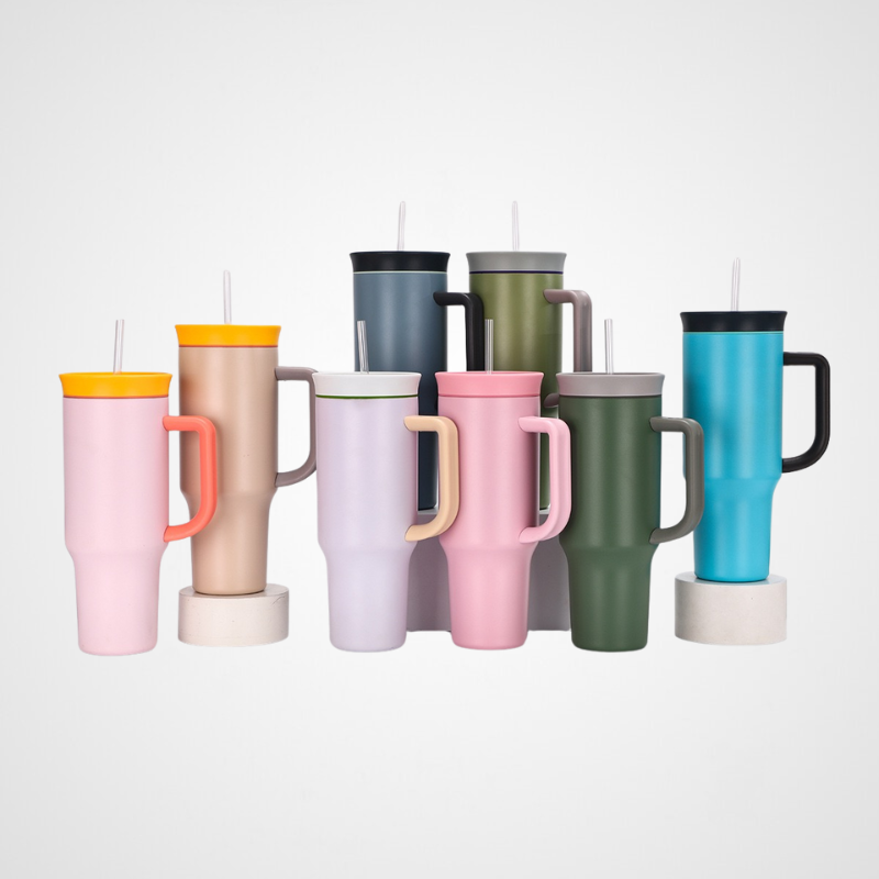 40oz Leak Proof Stainless Steel Tumbler With Handle Lid Vacuum Insulated Travel Mug