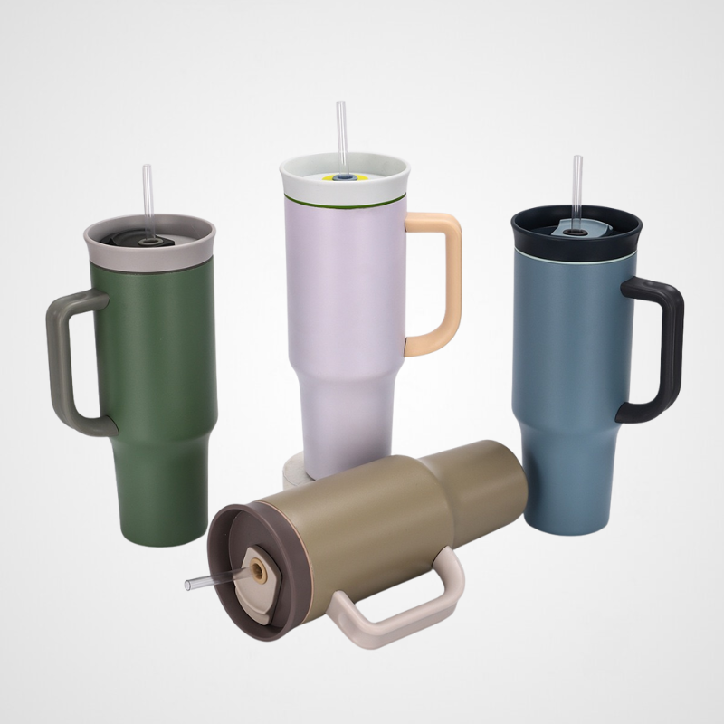 40oz Leak Proof Stainless Steel Tumbler With Handle Lid Vacuum Insulated Travel Mug