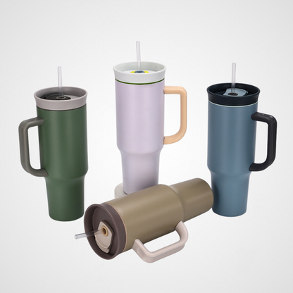 40oz Leak Proof Stainless Steel Tumbler With Handle Lid Vacuum Insulated Travel Mug