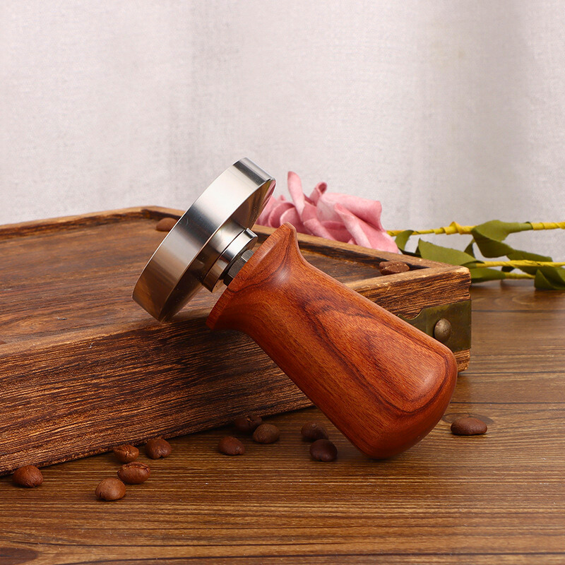 Flat Espresso Tamper with Dual-Head Wood Handle