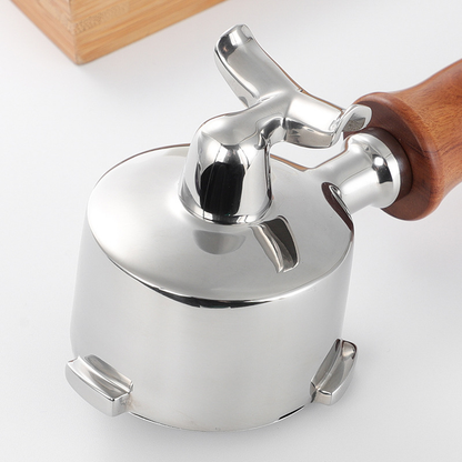 Bottomless Coffee Portafilter with Wood Handle