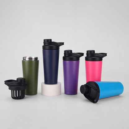 Double Wall 304 Stainless Steel Vacuum Insulated Gym Protein Shaker Bottle
