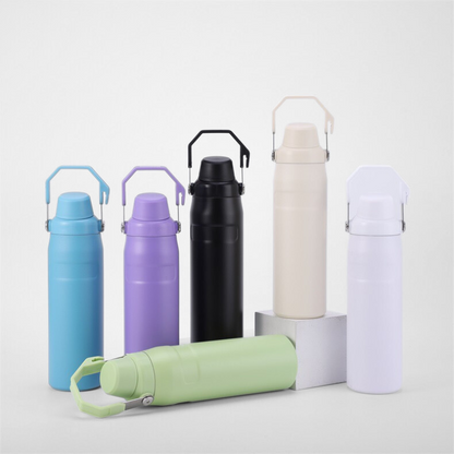 Double Walled Stainless Steel Vacuum Insulated Cycling Water Bottles with Handle