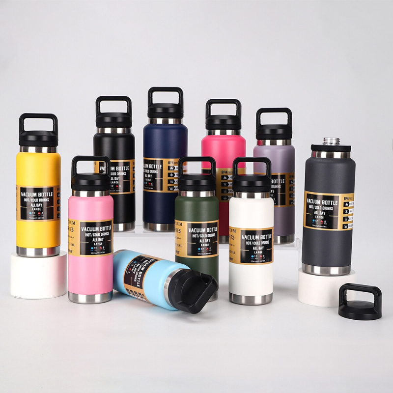 800ml 1000ml Gym Sport Bottle Stainless Steel Bottle Vacuum Insulated Outdoor Sports Fitness Water Bottle with Lid