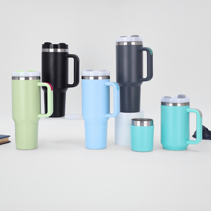 2 in 1 Travel Stainless Steel Compartment Storage Bowl Portable Removable 40oz Double-Layer Water Bottles
