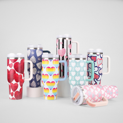 40oz Cup Portable Printed Car Cup With Handle Large Capacity Ice Bully Cup