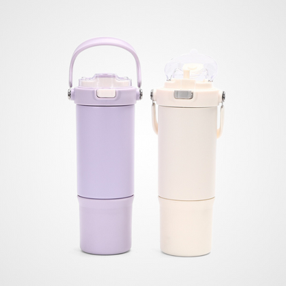 30oz Powder Coated Water Bottle Double Layer Vacuum Flask Bounce Lid