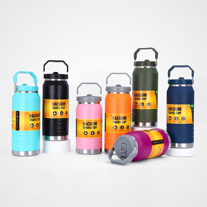 Stainless Steel Large Capacity Insulated Cup Outdoor Portable Sports Double Wall Vacuum Space Kettle with Handle