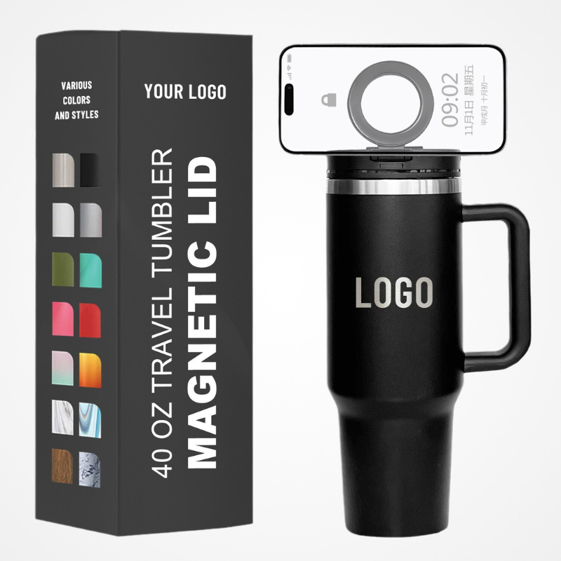 Magnetic Phone Holder Travel Tumbler