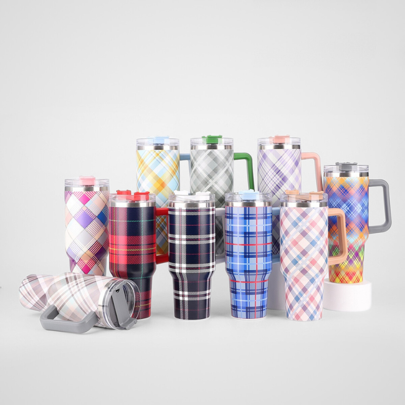 40oz Cup Portable Printed Car Cup With Handle Large Capacity Ice Bully Cup