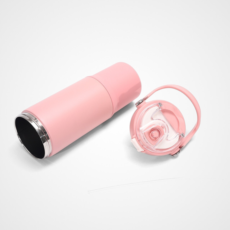 30oz Powder Coated Water Bottle Double Layer Vacuum Flask Bounce Lid