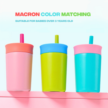 Kids Insulation Stainless Steel Tumbler with Spill Resistant Flexible Straw