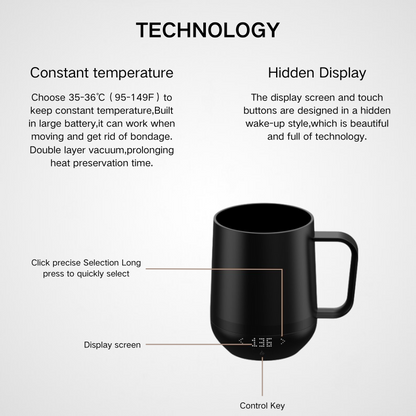 12oz Warmer Temperature Control Smart Car Mugs Travel Heated Coffee Ceramic Cups With Wireless Phone Charger Coaster Pad