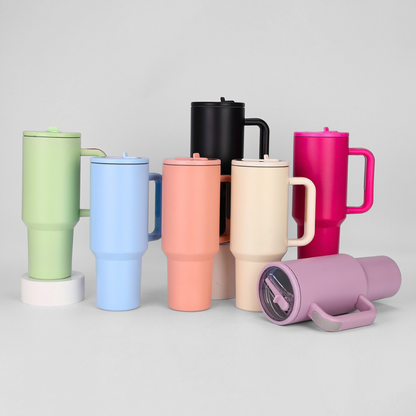 40oz Stainless Steel Car Mug with Straw-Durable & Leak-Proof