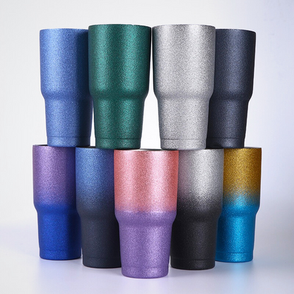 30oz Stainless Steel Powder Coating Glitter Tumbler Vacuum Beer Mug