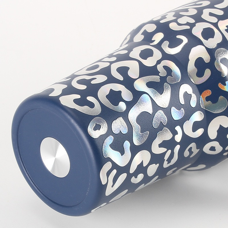40oz Holographic Leopard Tumbler with Handle