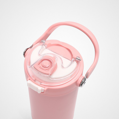 30oz Powder Coated Water Bottle Double Layer Vacuum Flask Bounce Lid