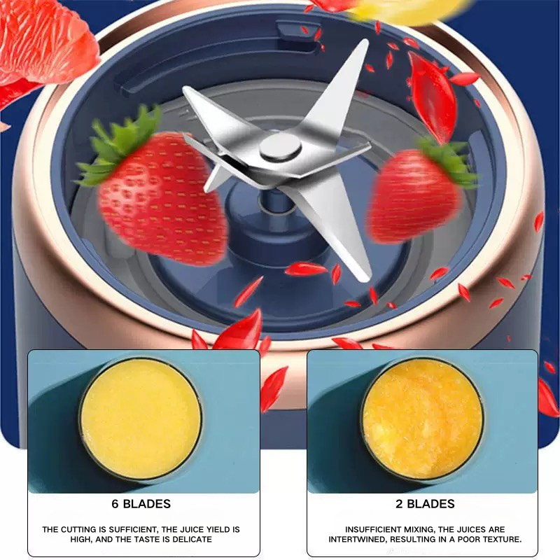 Portable Mini Juicer Double Cups 400ml Bottle Handheld Smoothie Mixer Cup Portable Fresh Juicer Blender
