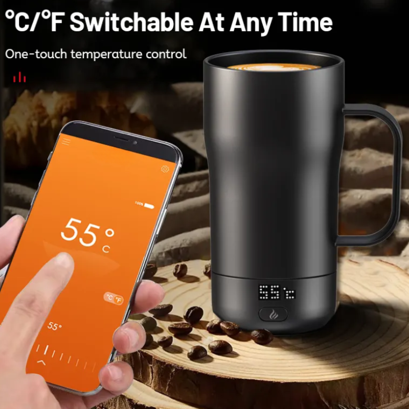 Smart Self Heating Coffee Mug 18 Oz Temperature Control Heated Coffee Mug App Controlled Warmer Mug