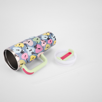 40oz Cup Portable Printed Car Cup With Handle Large Capacity Ice Bully Cup