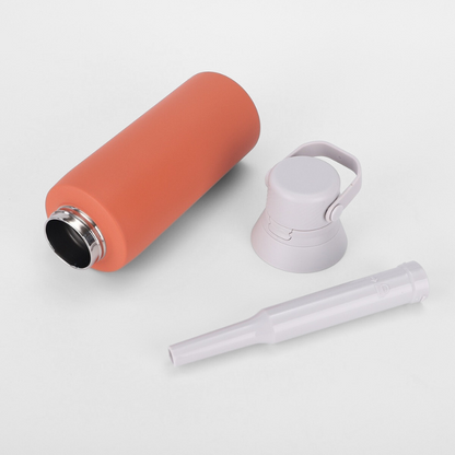 Stainless Steel Double Wall Vacuum Insulation Small Mouth Handle Pop-up Lid Water Bottle