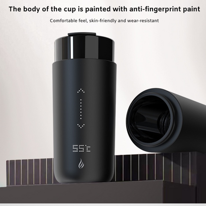 Temperature Control Heated Coffee Mug Smart Self Travel Mug with App Controlled Warmer LED Display Wireless Charger Base