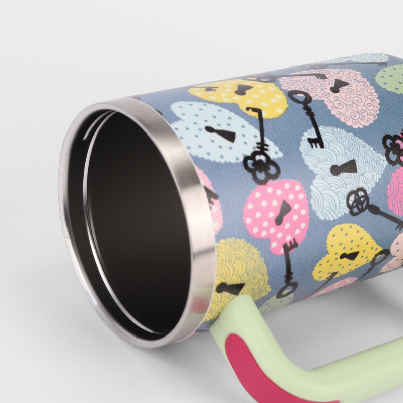 40oz Cup Portable Printed Car Cup With Handle Large Capacity Ice Bully Cup
