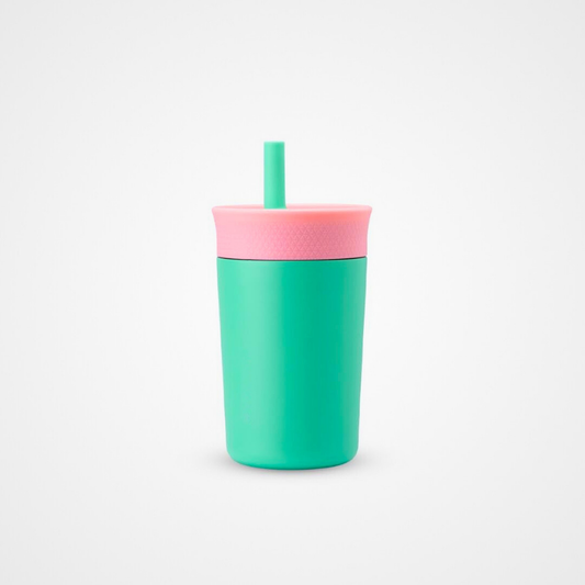 Kids Insulation Stainless Steel Tumbler with Spill Resistant Flexible Straw