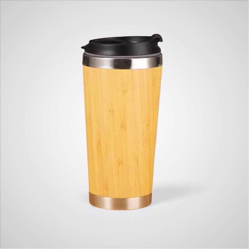 Portable Stainless Steel Bamboo Mugs with Handle