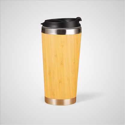 Portable Stainless Steel Bamboo Mugs with Handle