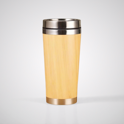 Portable Stainless Steel Bamboo Mugs with Handle
