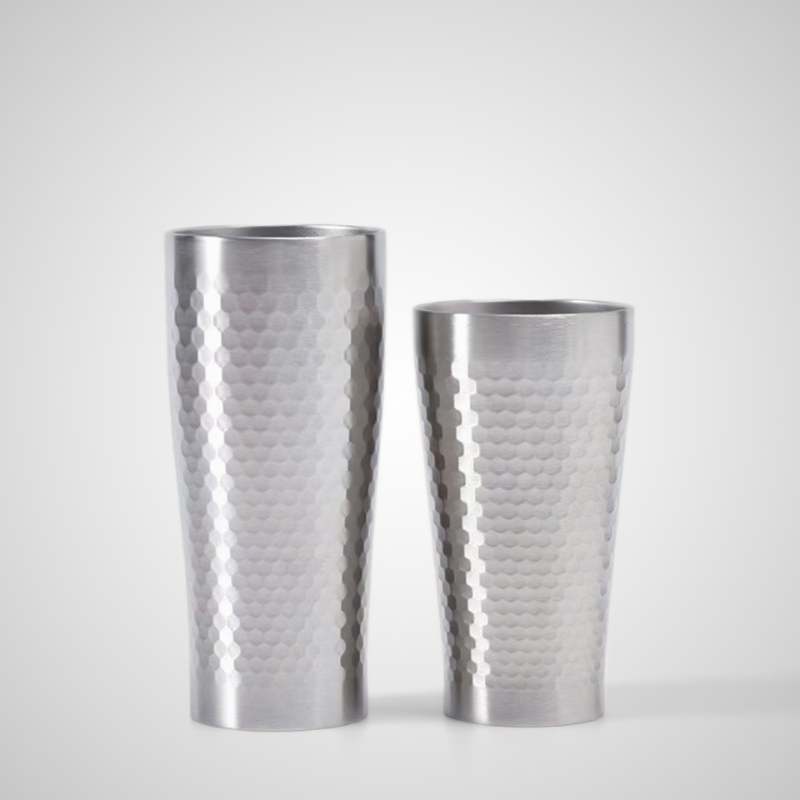 Stainless Steel Double Wall Hammered  Beer Cup