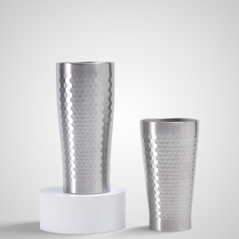 Stainless Steel Double Wall Hammered  Beer Cup